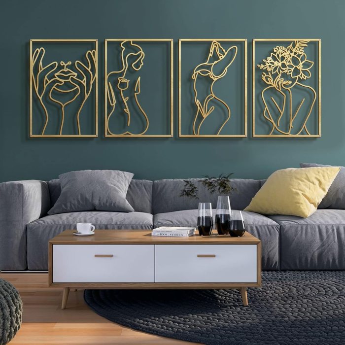 Glamativity 4 Pack Gold Wall Art Décor, Minimalist India | Ubuy Glamativity 4 Pack Gold Wall Art Décor, Minimalist India | Ubuy